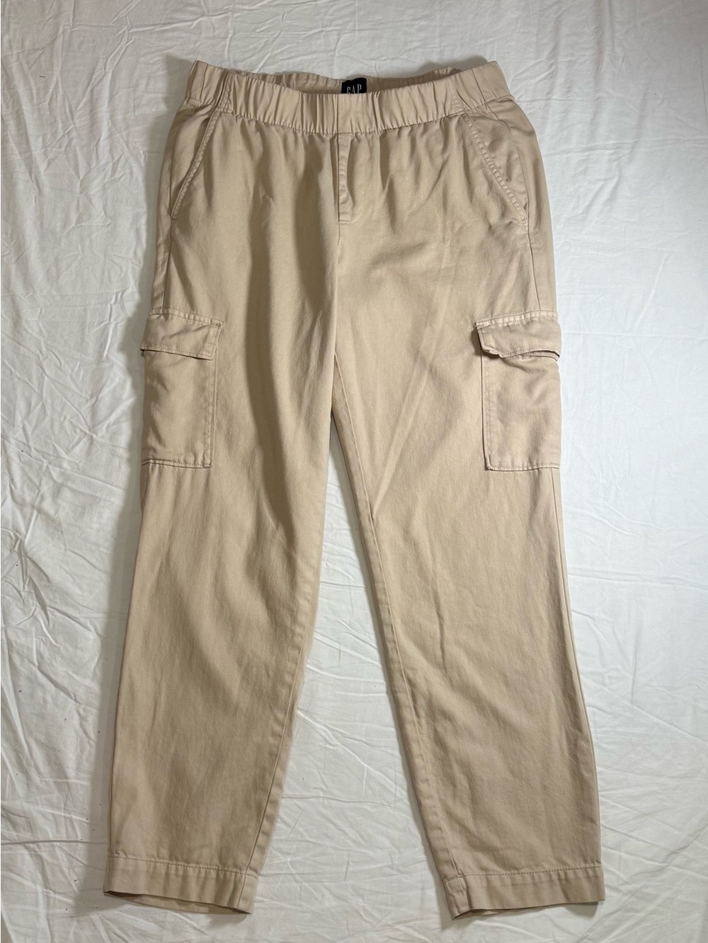 GAP Men's Khaki Cargo Trousers - Elastic Waist